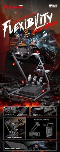 Marvo сгъваема стойка за волан и педали Foldable Racing... - 7