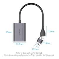 Vention адаптер Adapter USB-C/A to HDMI F - ACYHB - 13