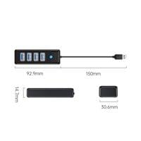 Orico хъб HUB USB3.0 4 port Black - PW4U-U3-015-BK - 2