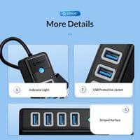 Orico хъб HUB USB3.0 4 port Black - PW4U-U3-015-BK - 4