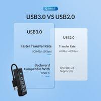 Orico хъб HUB USB3.0 4 port Black - PW4U-U3-015-BK - 6