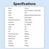 Vention Кабел USB 2.0 AM / USB-C M 0.25m - CTWWC - 11