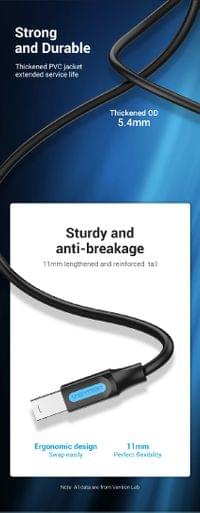 Vention Кабел USB 3.0 AM / BM - 0.5M Black - COOBD - 9