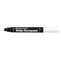 Перманентен маркер Centropen 8586 Объл връх 2.5 mm Бял - 1