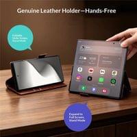 Кожен Калъф за Samsung Z Fold 8 Ultra, Qialino Leather Book Case, Черен - 6