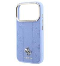 Magsafe Калъф за iPhone 18 Pro/ 17 Pro, Guess Leather Stripe Peony 4G Mag Case, Син - 3 Magsafe Калъф за iPhone 18 Pro/ 17 Pro, Guess Leather Stripe Peony 4G Mag Case, Син - 3