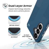 Magsafe Калъф за Samsung S26, Speck Presidio2 Grip Magnet Case, Син - 4