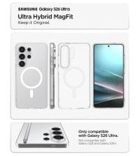 Magsafe Калъф за Samsung S26 Ultra, Spigen Ultra Hybrid White Case, Прозрачен - 6