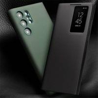 Активен Кожен Калъф за Samsung S23 Ultra, Qialino Smart View Book Case, Зелен - 3