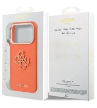 Кожен Калъф за iPhone 17 Pro, Guess PU Resin Logo Case, Оранжев - 6 Кожен Калъф за iPhone 17 Pro, Guess PU Resin Logo Case, Оранжев - 6