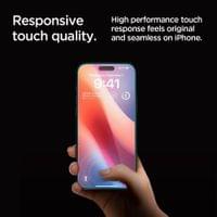 Затъмняващ Протектор за iPhone 17 Pro, Spigen Privacy Glass tR EZ Fit 2бр., Черен - 6 Затъмняващ Протектор за iPhone 17 Pro, Spigen Privacy Glass tR EZ Fit 2бр., Черен - 6