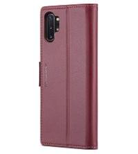 Кожен Калъф за Samsung Note 10 Plus, RFID Blocking Book Case, Червен - 2 Кожен Калъф за Samsung Note 10 Plus, RFID Blocking Book Case, Червен - 2