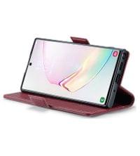 Кожен Калъф за Samsung Note 10 Plus, RFID Blocking Book Case, Червен - 5 Кожен Калъф за Samsung Note 10 Plus, RFID Blocking Book Case, Червен - 5