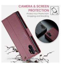 Кожен Калъф за Samsung Note 10 Plus, RFID Blocking Book Case, Червен - 8 Кожен Калъф за Samsung Note 10 Plus, RFID Blocking Book Case, Червен - 8