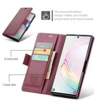 Кожен Калъф за Samsung Note 10 Plus, RFID Blocking Book Case, Червен - 9 Кожен Калъф за Samsung Note 10 Plus, RFID Blocking Book Case, Червен - 9