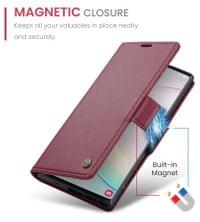Кожен Калъф за Samsung Note 10 Plus, RFID Blocking Book Case, Червен - 10 Кожен Калъф за Samsung Note 10 Plus, RFID Blocking Book Case, Червен - 10