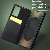 Активен Кожен Калъф за Samsung S25 Ultra, Qialino Smart View Book Case, Черен - 3