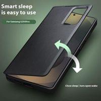 Активен Кожен Калъф за Samsung S25 Ultra, Qialino Smart View Book Case, Черен - 4