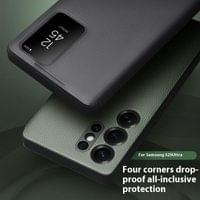 Активен Кожен Калъф за Samsung S25 Ultra, Qialino Smart View Book Case, Черен - 6