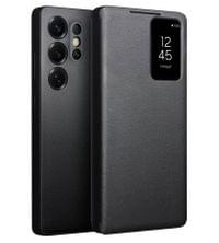 Активен Кожен Калъф за Samsung S25 Ultra, Qialino Smart View Book Case, Черен - 9 Активен Кожен Калъф за Samsung S25 Ultra, Qialino Smart View Book Case, Черен - 9