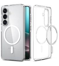 Magsafe Калъф за Samsung S26, Spigen Ultra Hybrid White Case, Прозрачен - 2