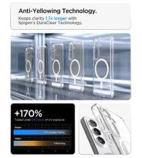 Magsafe Калъф за Samsung S26, Spigen Ultra Hybrid White Case, Прозрачен - 7