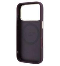 Magsafe Калъф за iPhone 18 Pro Max/ 17 Pro Max, Guess Leather Stripe Peony 4G Mag Case Burgundy, Бордо - 5