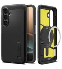 Magsafe Противоударен Калъф за Samsung S26, Spigen Tough Armor Case, Черен - 2