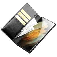 Кожен Калъф за Samsung S23 Ultra, Qialino Book Case, Черен - 2 Кожен Калъф за Samsung S23 Ultra, Qialino Book Case, Черен - 2