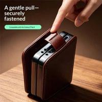 Кожен Калъф за Samsung Z Flip 8, Qialino Leather Book Case, Черен - 5