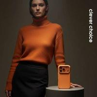 Magsafe Силиконов Калъф за iPhone 17 Pro, Crong Color Cover Magnetic Case, Оранжев - 5 Magsafe Силиконов Калъф за iPhone 17 Pro, Crong Color Cover Magnetic Case, Оранжев - 5
