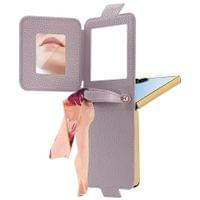 Луксозен Калъф с Огледало за Samsung Z Flip 7, PU Leather Case, Лилав - 6