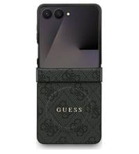 MagSafe Калъф за Samsung Z Flip 7, Guess Leather 4G Classic Case, Черен - 1