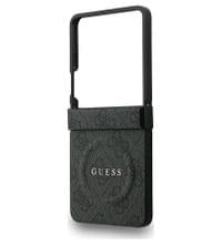 MagSafe Калъф за Samsung Z Flip 7, Guess Leather 4G Classic Case, Черен - 3