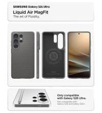 Magsafe Калъф за Samsung S26 Ultra, Spigen Liquid Air Mag Fit Marble Gray Case, Сив - 8