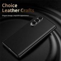 Magsafe Калъф с Протектор за Samsung Z Fold 4, Leather Hinge Case, Черен - 2