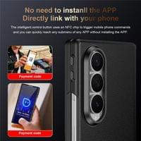 Magsafe Калъф с Протектор за Samsung Z Fold 4, Leather Hinge Case, Черен - 3