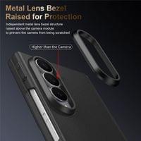 Magsafe Калъф с Протектор за Samsung Z Fold 4, Leather Hinge Case, Черен - 6