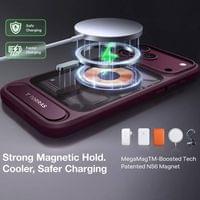 Magsafe Калъф за iPhone 18 Pro Max/ 17 Pro Max, Torras Ostand L1 Guardian Mag Case Burgundy, Бордо - 7 Magsafe Калъф за iPhone 18 Pro Max/ 17 Pro Max, Torras Ostand L1 Guardian Mag Case Burgundy, Бордо - 7