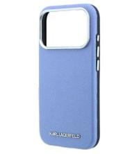 Magsafe калъф за iPhone 18 Pro / iPhone 17 Pro, Karl Lagerfeld Hardcase Grained Leather Elongated Logo, Син - 4 Magsafe калъф за iPhone 18 Pro / iPhone 17 Pro, Karl Lagerfeld Hardcase Grained Leather Elongated Logo, Син - 4
