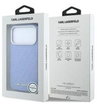Magsafe Kалъф за iPhone 18 Pro/ 17 Pro, Karl Lagerfeld Grained Leather Metal Logo Case, Син - 7 Magsafe Kалъф за iPhone 18 Pro/ 17 Pro, Karl Lagerfeld Grained Leather Metal Logo Case, Син - 7