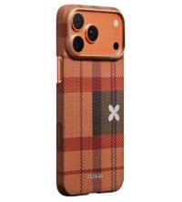 Magsafe Калъф за iPhone 17 Pro, Pitaka Edge Flora in Grid Case Cloud Dusk, Оранжев - 1 Magsafe Калъф за iPhone 17 Pro, Pitaka Edge Flora in Grid Case Cloud Dusk, Оранжев - 1