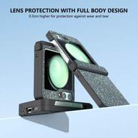 Калъф с Изящна Декорация за Samsung Z Flip 7 FE/Z Flip 6, Glitter Case, Черен - 3