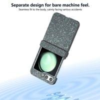 Калъф с Изящна Декорация за Samsung Z Flip 7 FE/Z Flip 6, Glitter Case, Черен - 4