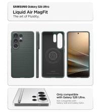 Magsafe Калъф за Samsung S26 Ultra, Spigen Liquid Air Mag Fit Abyss Green Case, Зелен - 6