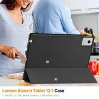 Калъф за Lenovo Idea Tab Plus 12.1 TB-361, Tri-Fold Leather Case, Черен - 7 Калъф за Lenovo Idea Tab Plus 12.1 TB-361, Tri-Fold Leather Case, Черен - 7