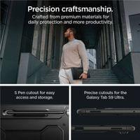Противоударен Калъф за Samsung Tab S10 Ultra/ S9 Ultra 14.6&amp;quot;, Spigen Rugged Armor Pro Case, Черен - 13