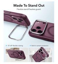Magsafe Калъф за iPhone 18 Pro Max/ 17 Pro Max, ESR Classic Hybrid Kickstand Frosted Mag Case Burgundy, Бордо - 2 Magsafe Калъф за iPhone 18 Pro Max/ 17 Pro Max, ESR Classic Hybrid Kickstand Frosted Mag Case Burgundy, Бордо - 2