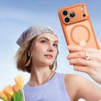 Magsafe Калъф за iPhone 17 Pro Max, ESR Classic Hybrid Frosted Magnetic Case, Оранжев - 5