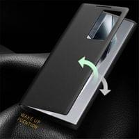 Активен Кожен Калъф за Samsung S24 Ultra, Qialino Smart View Book Case, Черен - 4